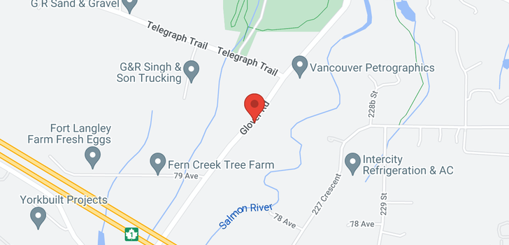 map of 8025 GLOVER ROAD